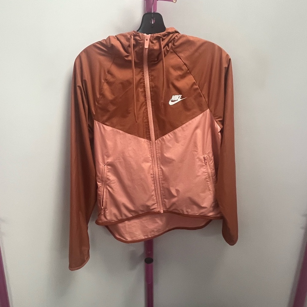 Nike Women's Two-Tone Rust & Dusty Bomber Windbreaker Jacket